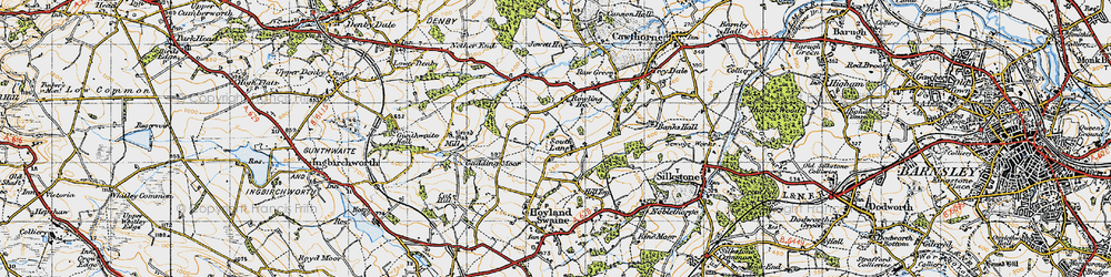 Old map of South Lane in 1947