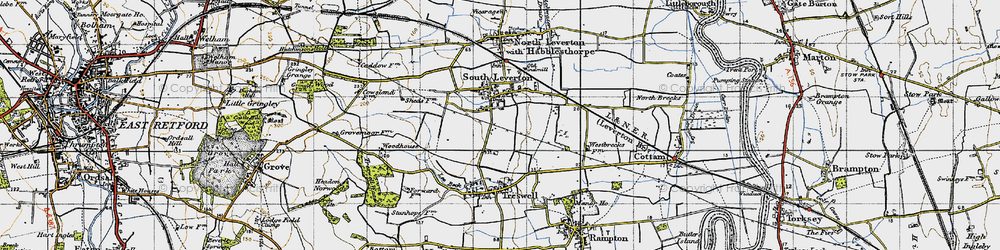 Old map of South Leverton in 1947