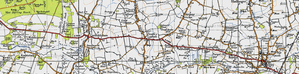 Old map of South Lopham in 1946