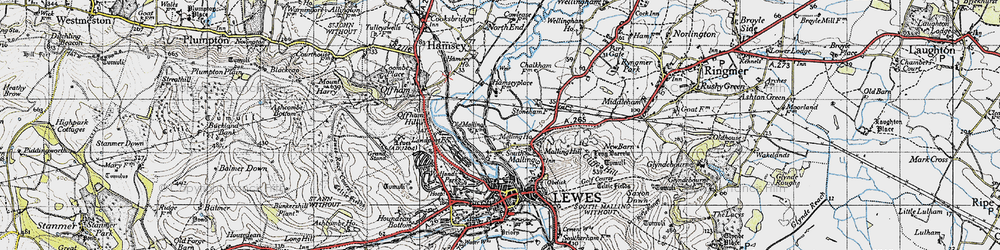 Old map of South Malling in 1940