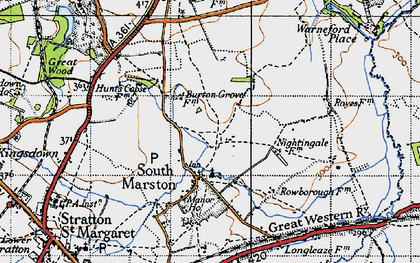 Old map of South Marston in 1947