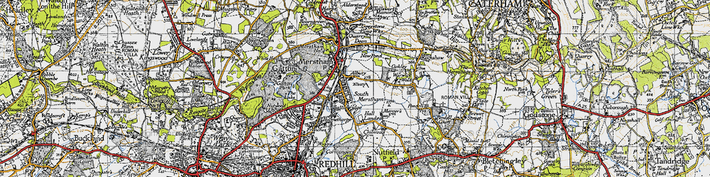 Old map of South Merstham in 1940