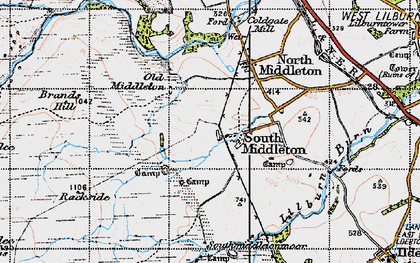 Old map of Lilburn Burn in 1947