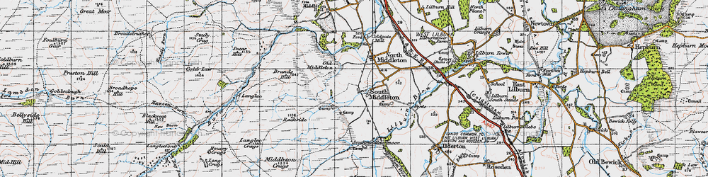 Old map of South Middleton in 1947