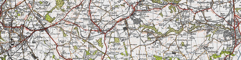 Old map of South Moor in 1947