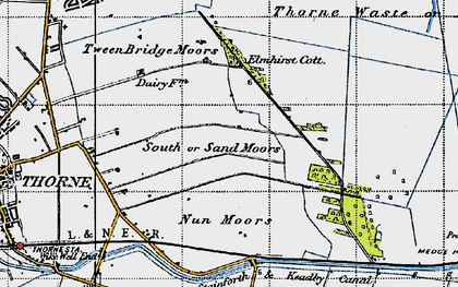 Old map of South Moors in 1947