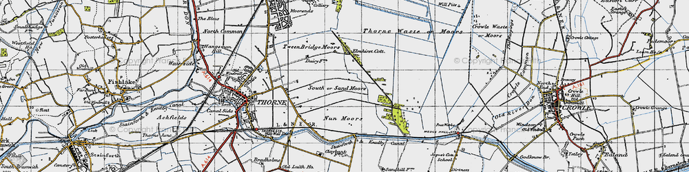Old map of South Moors in 1947