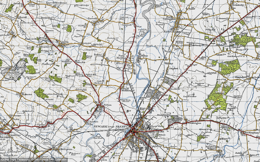 Old Map of Historic Map covering Winthorpe Lake in 1947