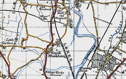 Old map of Winthorpe Lake in 1947