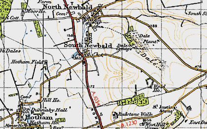 Old map of South Newbald in 1947
