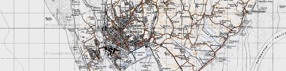 Old map of South Newbarns in 1947