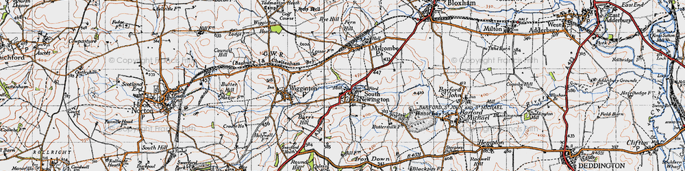 Old map of South Newington in 1946