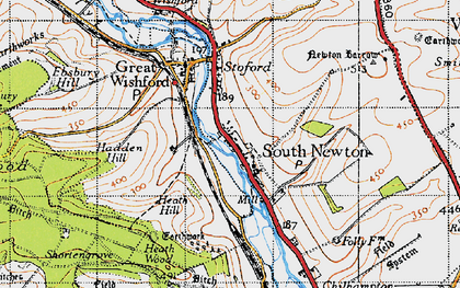 Old map of South Newton in 1940