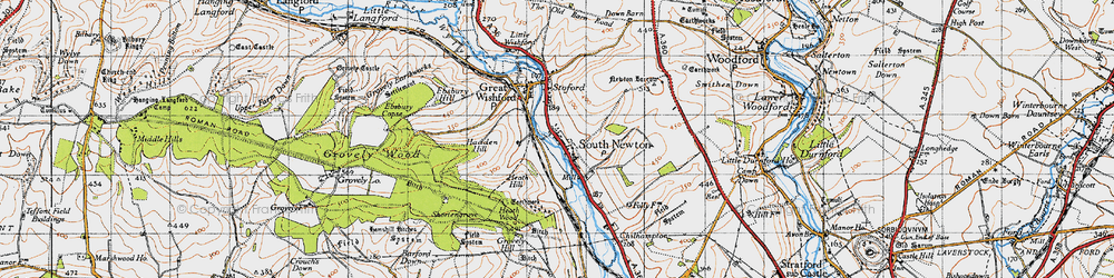 Old map of South Newton in 1940