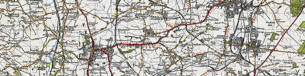 Old map of South Normanton in 1947