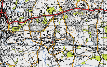 Old map of South Nutfield in 1940
