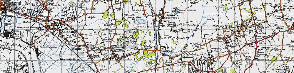 Old map of South Ockendon in 1946