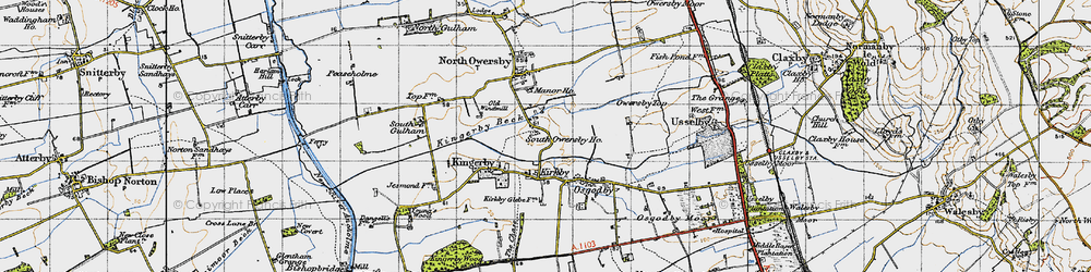 Old map of South Owersby in 1947