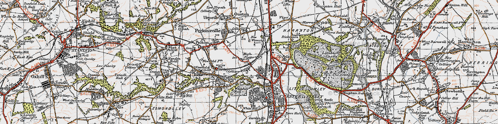 Old map of South Pelaw in 1947