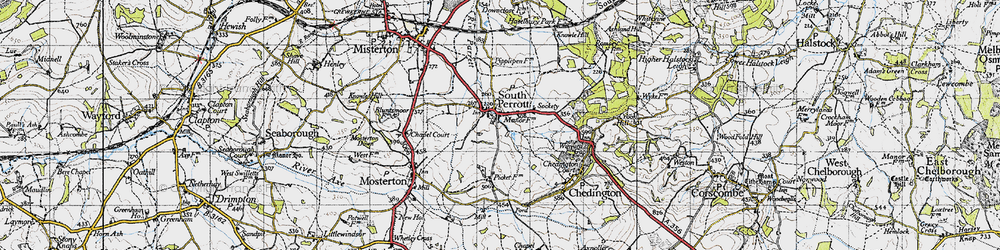 Old map of South Perrott in 1945