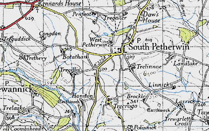 Old map of West Petherwin in 1946
