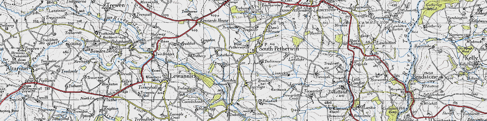 Old map of West Petherwin in 1946