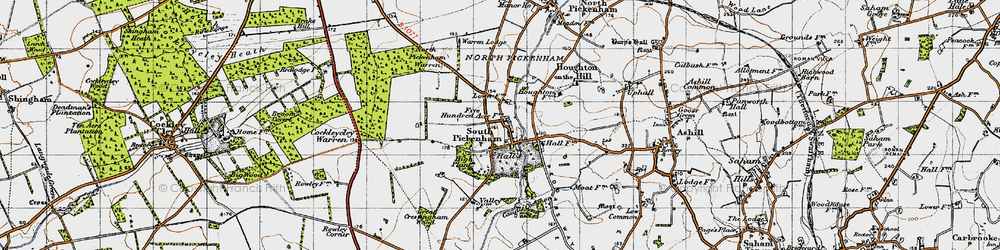 Old map of South Pickenham in 1946