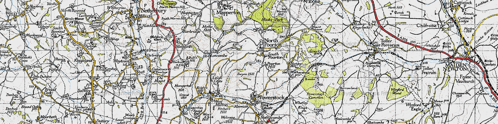 Old map of South Poorton in 1945
