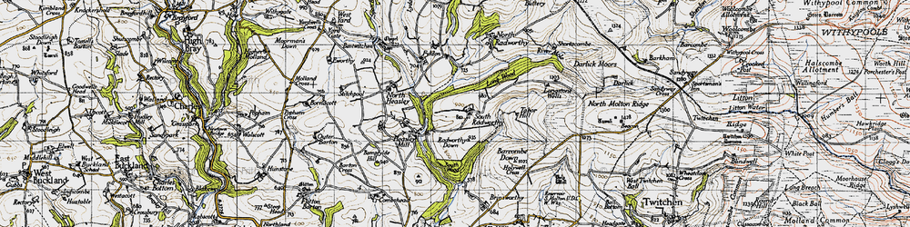 Old map of South Radworthy in 1946