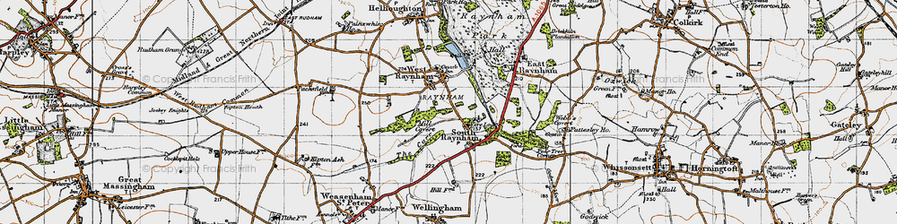 Old map of South Raynham in 1946