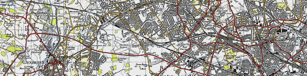 Old map of South Ruislip in 1945
