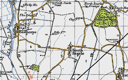 Old map of South Scarle in 1947