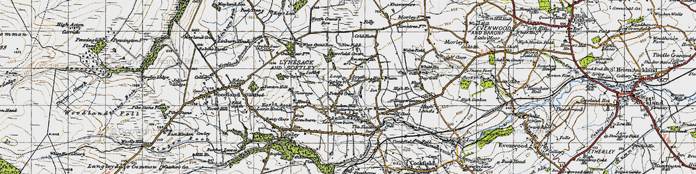 Old map of Potter's Cross in 1947