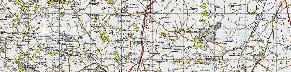 Old map of South Stainley in 1947