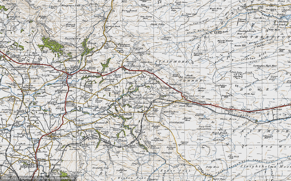 Old Map of Historic Map covering Black Tewthwaite in 1947