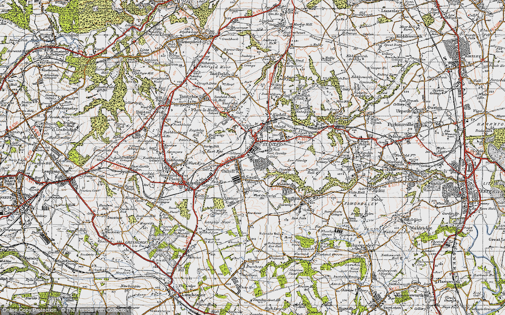 Old Map of South Stanley, 1947 in 1947