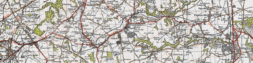 Old map of South Stanley in 1947