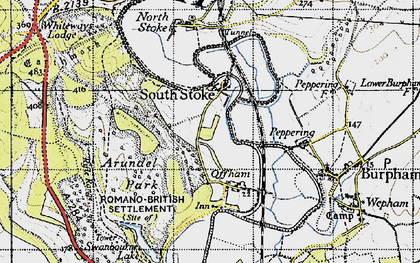 Old map of South Stoke in 1940
