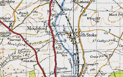 Old map of South Stoke in 1947