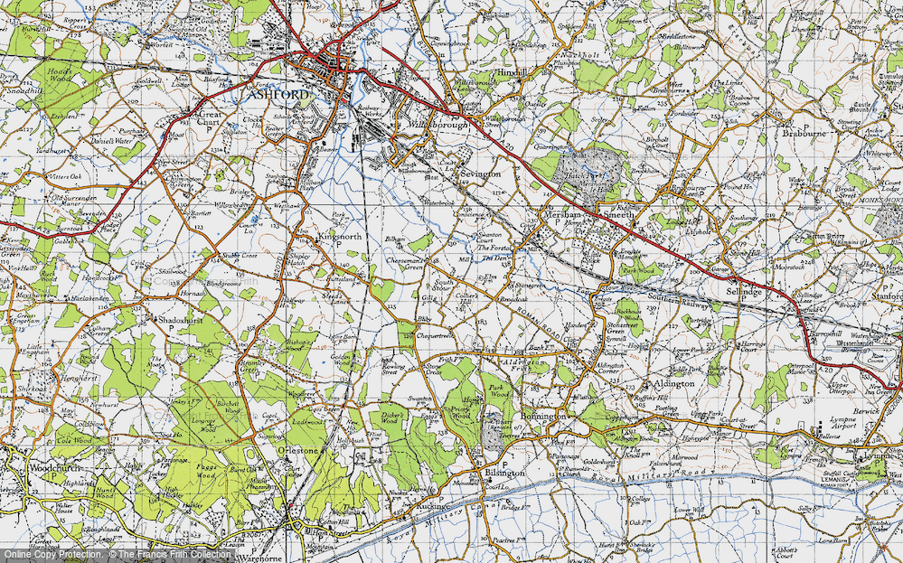 Old Map of South Stour, 1940 in 1940