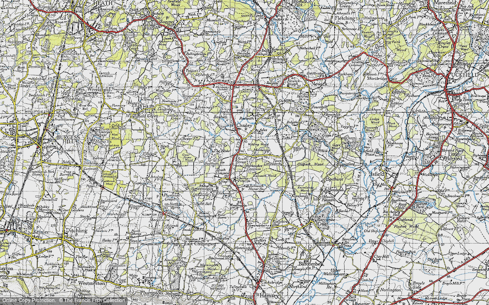 Old Map of Historic Map covering Wilding Wood in 1940