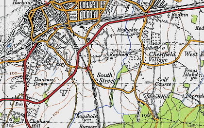 Old map of South Street in 1947