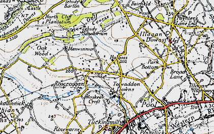 Old map of South Tehidy in 1946