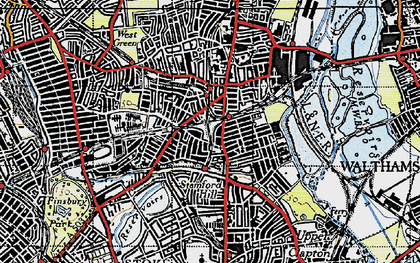 Old map of South Tottenham in 1946