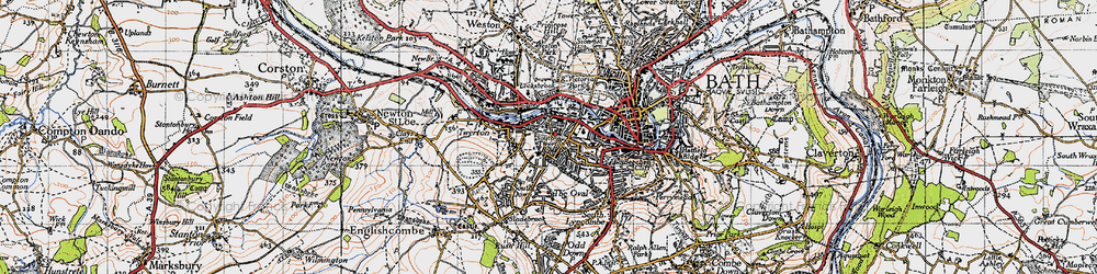 Old map of South Twerton in 1946