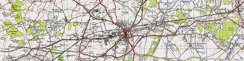 Old map of South View in 1945