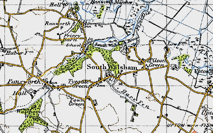 Old map of South Walsham in 1945