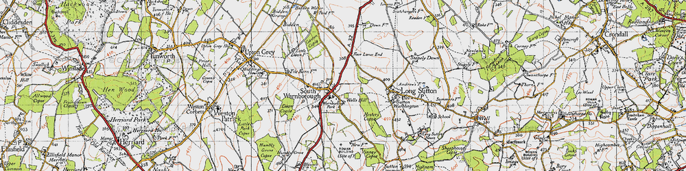 Old map of South Warnborough in 1940