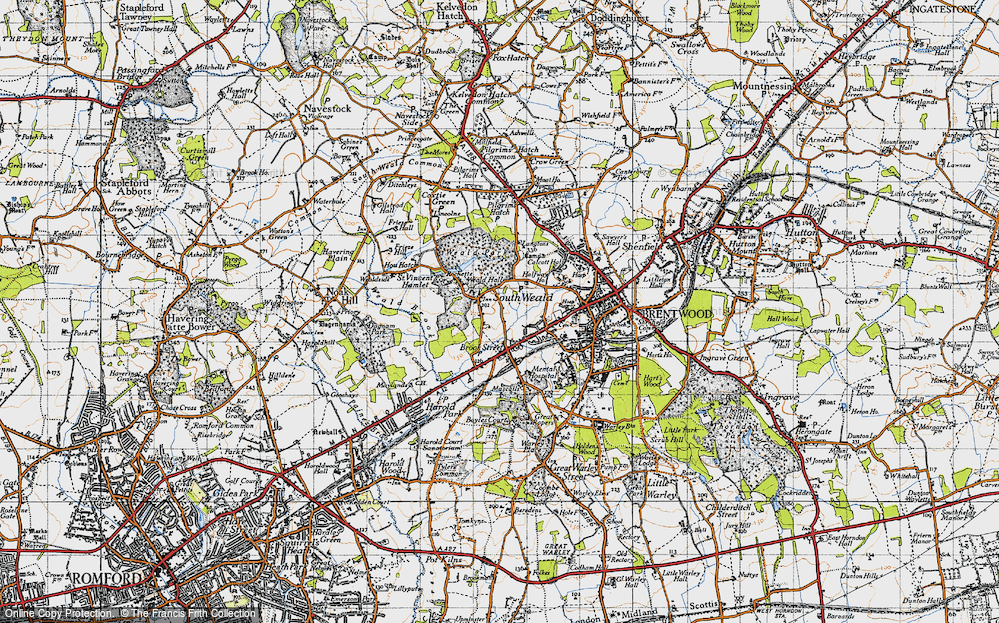 Old Map of South Weald, 1946 in 1946