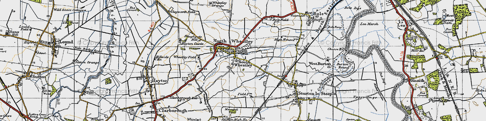 Old map of South Wheatley in 1947
